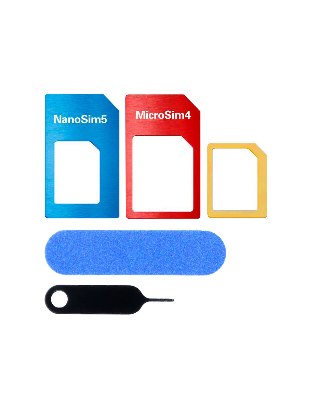 Adaptador para tarjetas Nano SIM + púa metálica