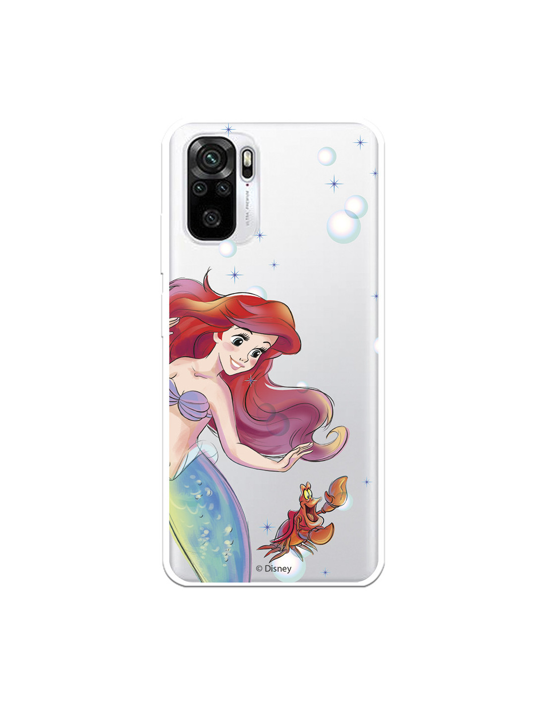 Funda para Xiaomi Redmi Note 10S Oficial de Disney Ariel y Sebastián  Burbujas - La Sirenita