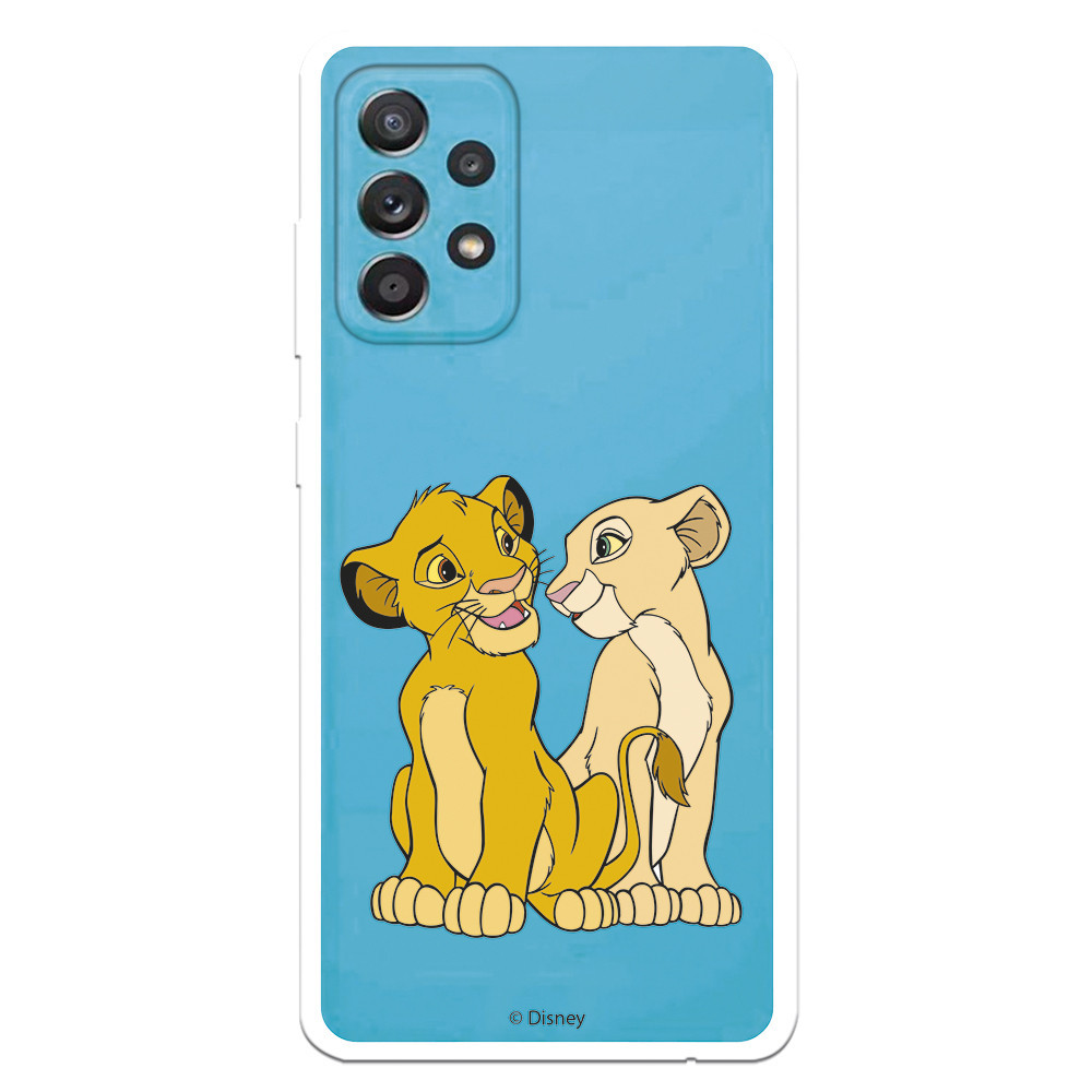 Funda para Samsung Galaxy A52S 5G Oficial de Disney Simba y Nala Silueta -  El Rey León