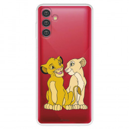 Funda para Samsung Galaxy A13 5G Oficial de Disney Simba y Nala Silueta - El Rey León