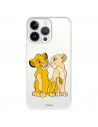 Funda para iPhone 13 Pro Oficial de Disney Simba y Nala Silueta - El Rey León