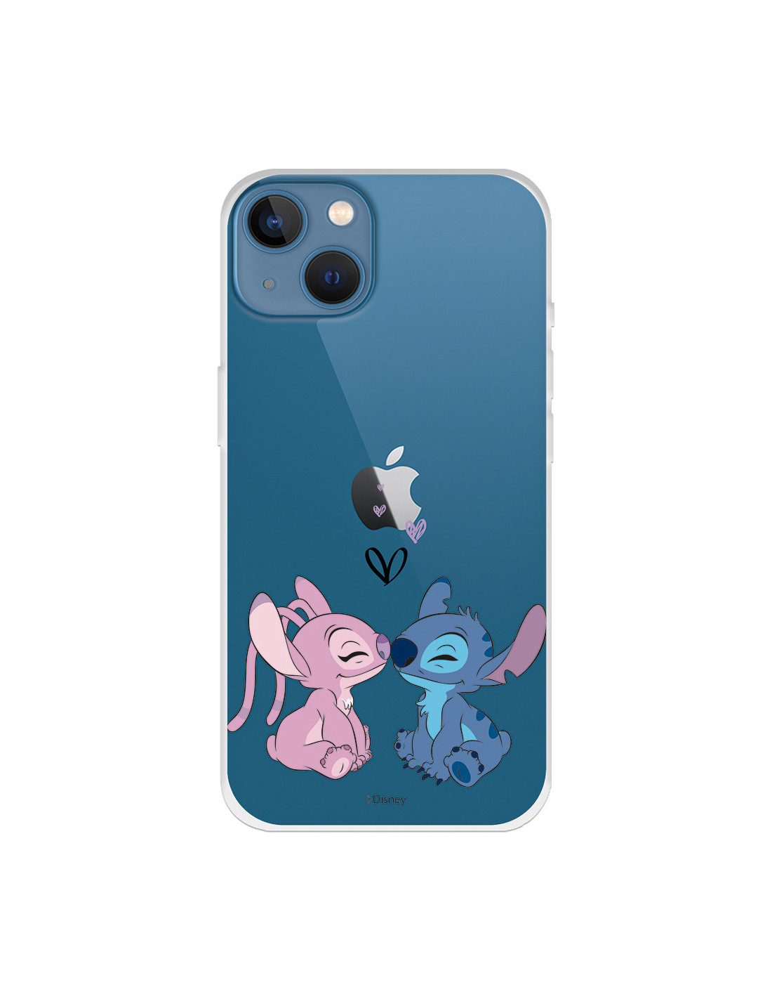 Funda Para Iphone 13 Pro Oficial De Disney Angel & Stitch Beso
