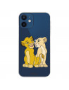 Funda para iPhone 12 Pro Oficial de Disney Simba y Nala Silueta - El Rey León