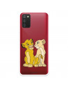 Funda para Samsung Galaxy A02s Oficial de Disney Simba y Nala Silueta - El Rey León
