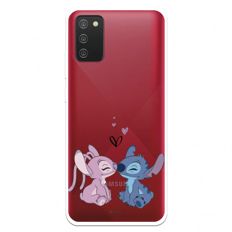 Funda para Samsung Galaxy A02s Oficial de Disney Angel & Stitch Beso - Lilo & Stitch