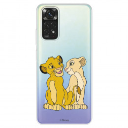 Funda para Xiaomi Redmi Note 11 Pro 5G Oficial de Disney Simba y Nala Silueta - El Rey León