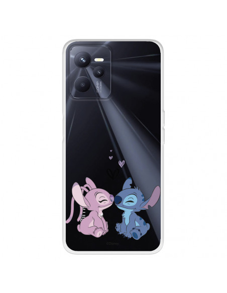 Funda para Oppo A94 5G Oficial de Disney Angel & Stitch Beso