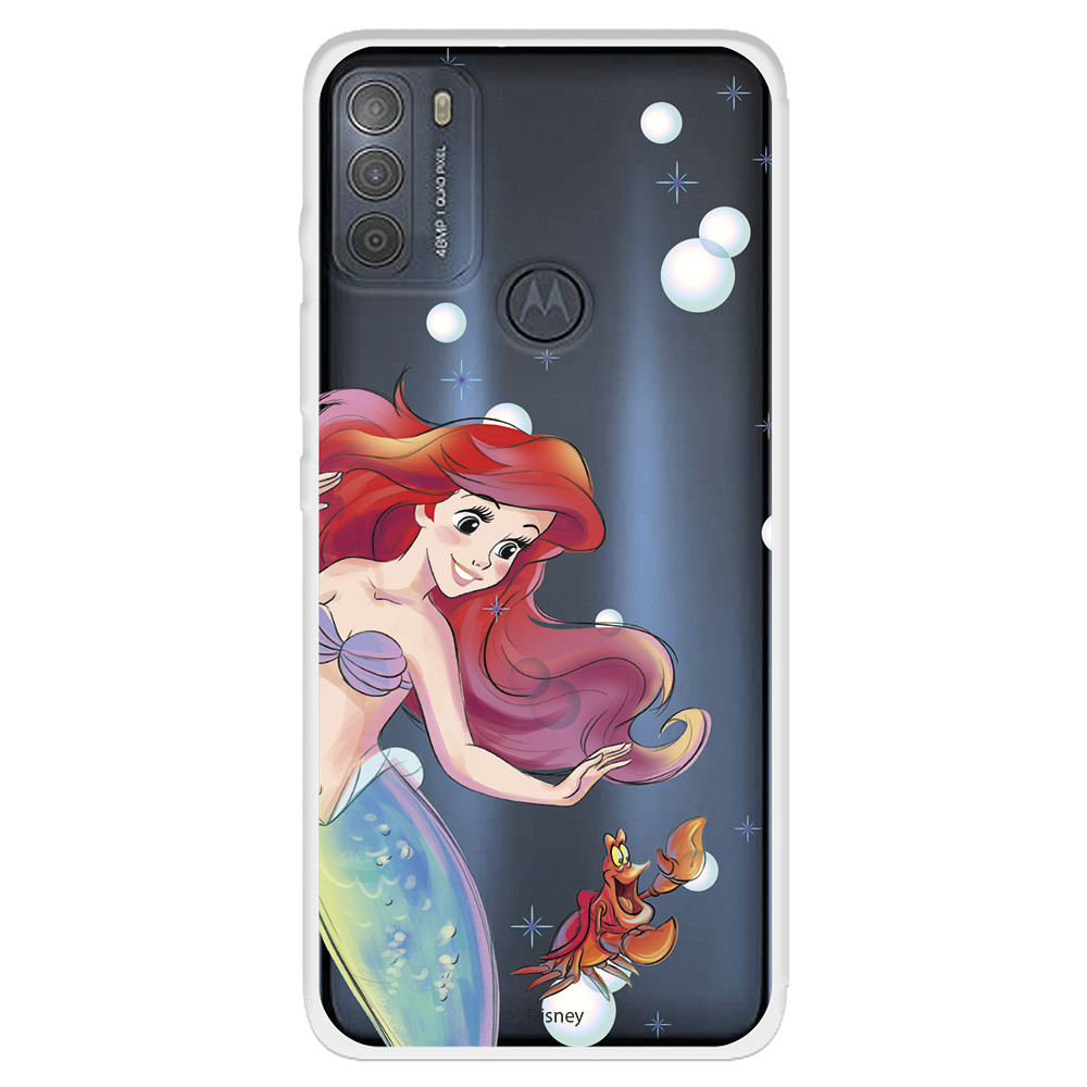 Funda para Motorola Moto G51 5G Oficial de Disney Ariel y Sebastián  Burbujas - La Sirenita