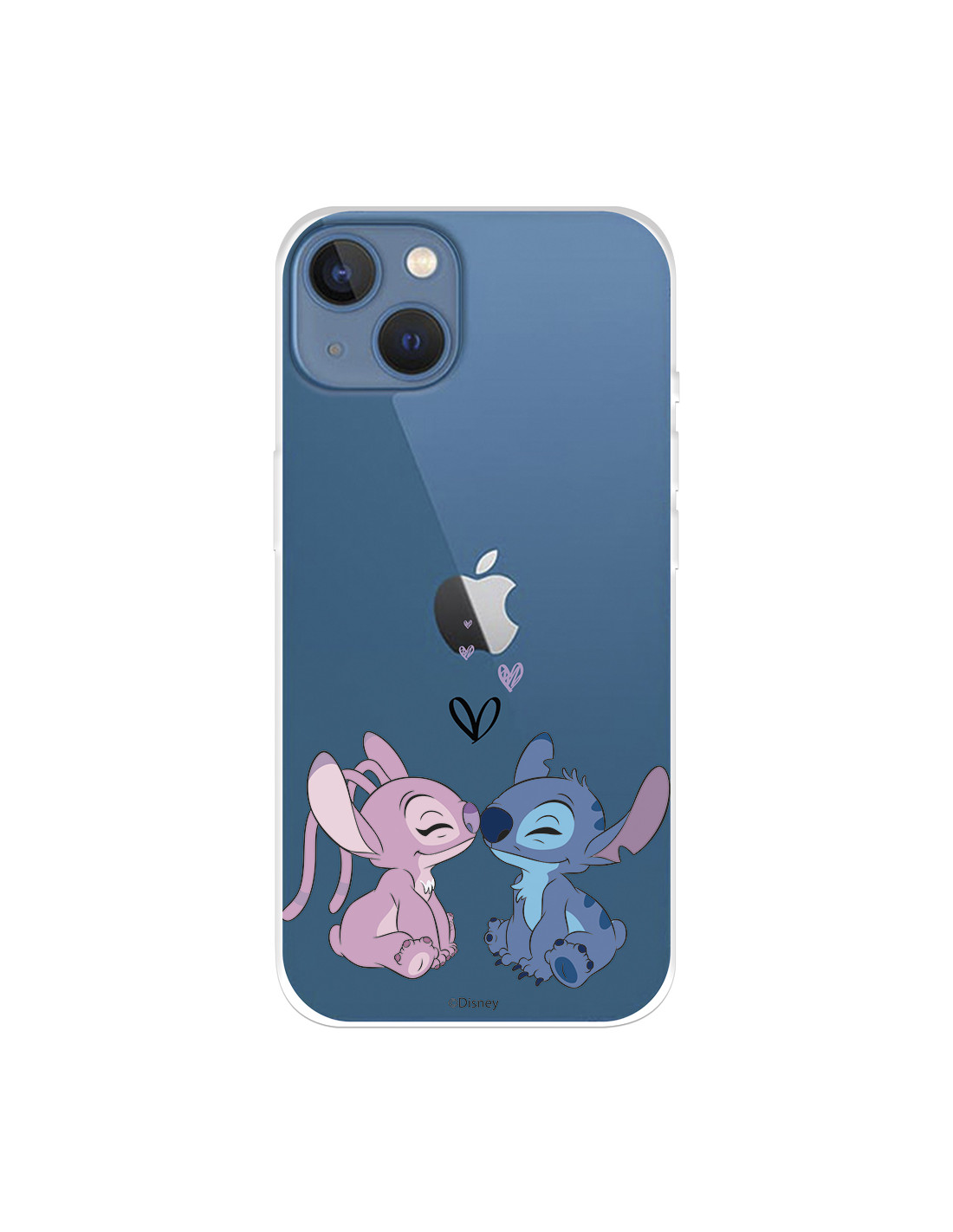 Funda para IPhone 14 Plus Oficial de Disney Angel & Stitch Beso