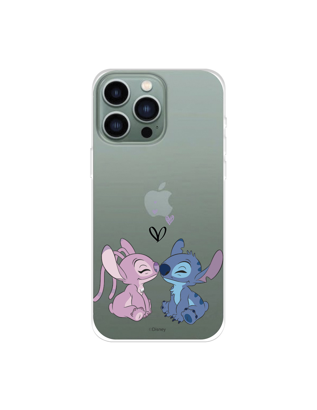 Funda para Oppo A74 5G Oficial de Disney Angel & Stitch Beso