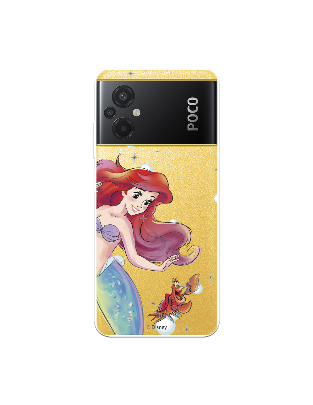 Funda para Xiaomi Poco C65 Oficial de Disney Ariel y Sebastián Burbujas -  La Sirenita