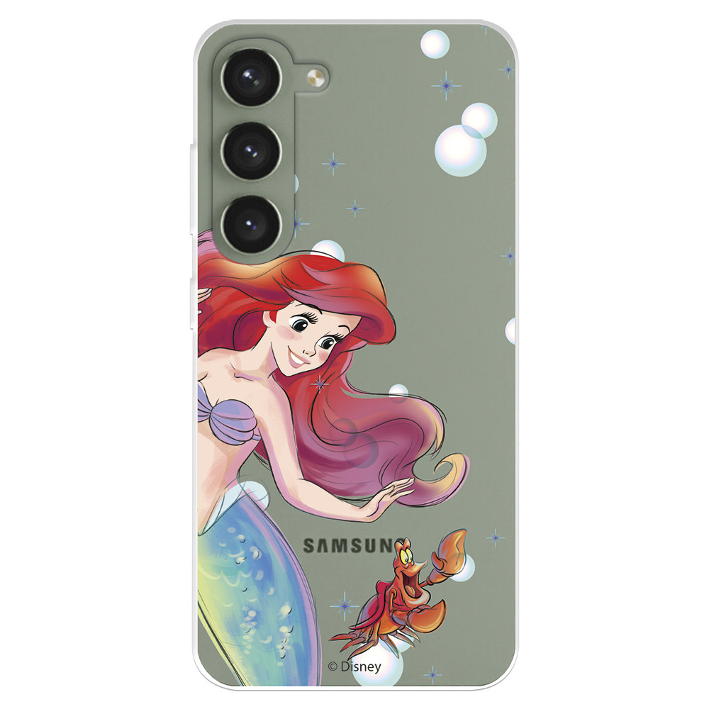 Funda para Samsung Galaxy S23 Plus Oficial de Disney Ariel y Sebastián  Burbujas - La Sirenita