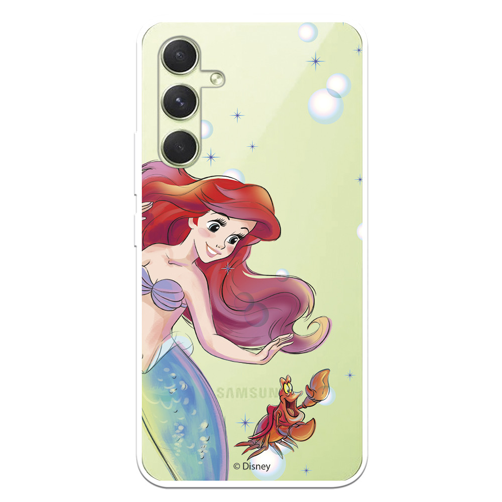 Funda para Samsung Galaxy A54 5G Oficial de Disney Ariel y Sebastián  Burbujas - La Sirenita