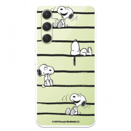 Funda para Samsung Galaxy Z Flip 5 Oficial de Peanuts Snoopy rayas - Snoopy