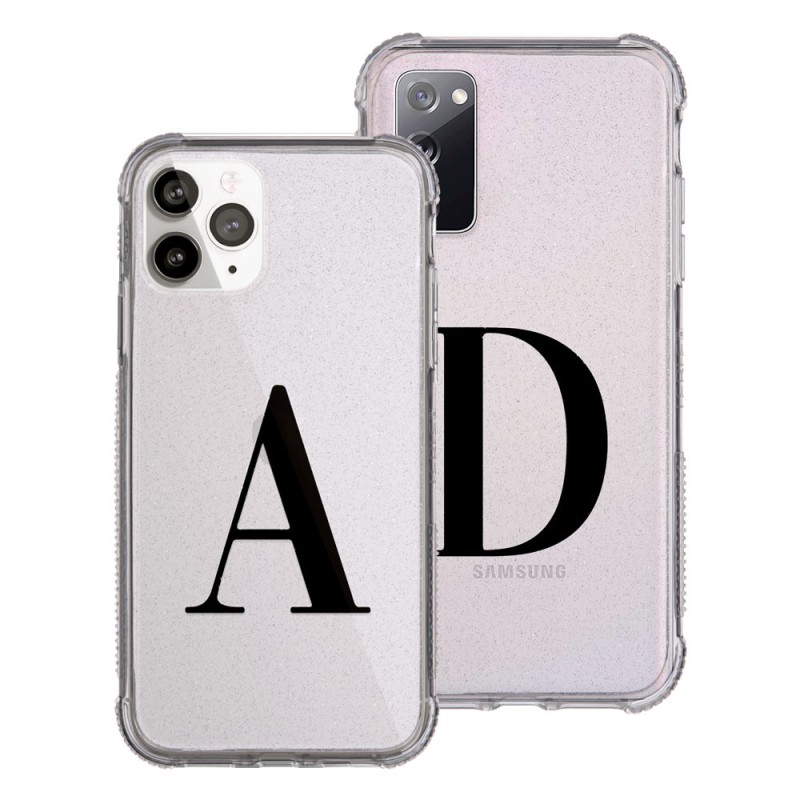 Funda Purpurina Reforzada Inicial Negra - Edición Limitada Funda Purpurina Reforzada Inicial Negra - Edición Limitada