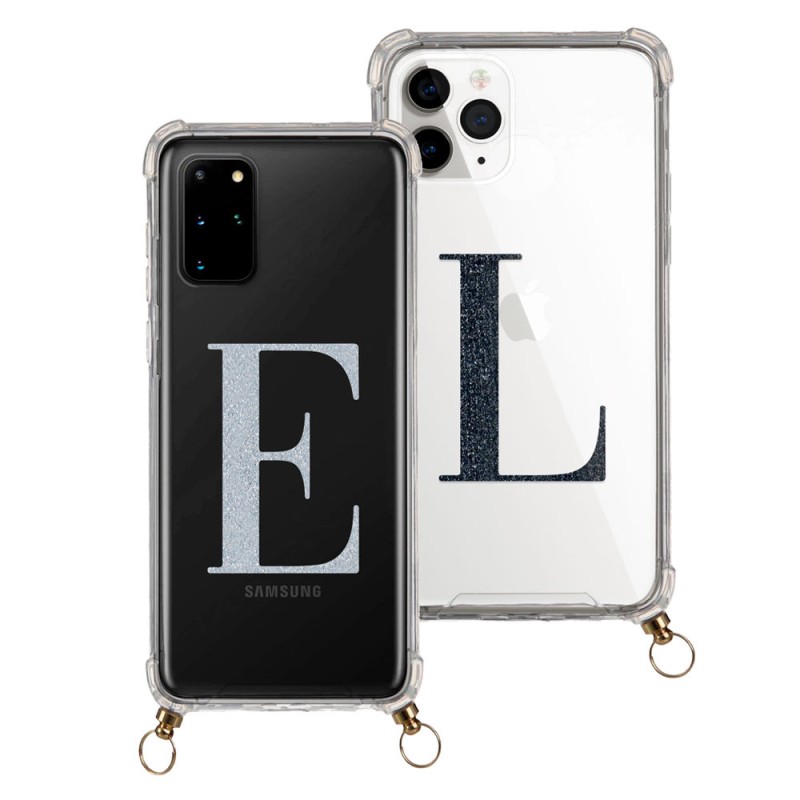 Funda Silicona Colgante Inicial Brillantina - Edición Limitada Funda Silicona Colgante Inicial Brillantina - Edición Limitada