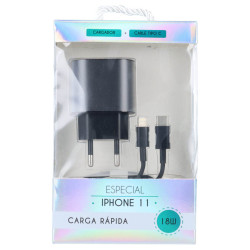 Cargador con cable de Carga rápida iPhone + Cargador Tipo C