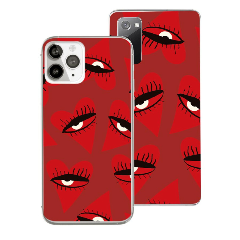 Funda San Valentín - Corazones Fondo Rojo