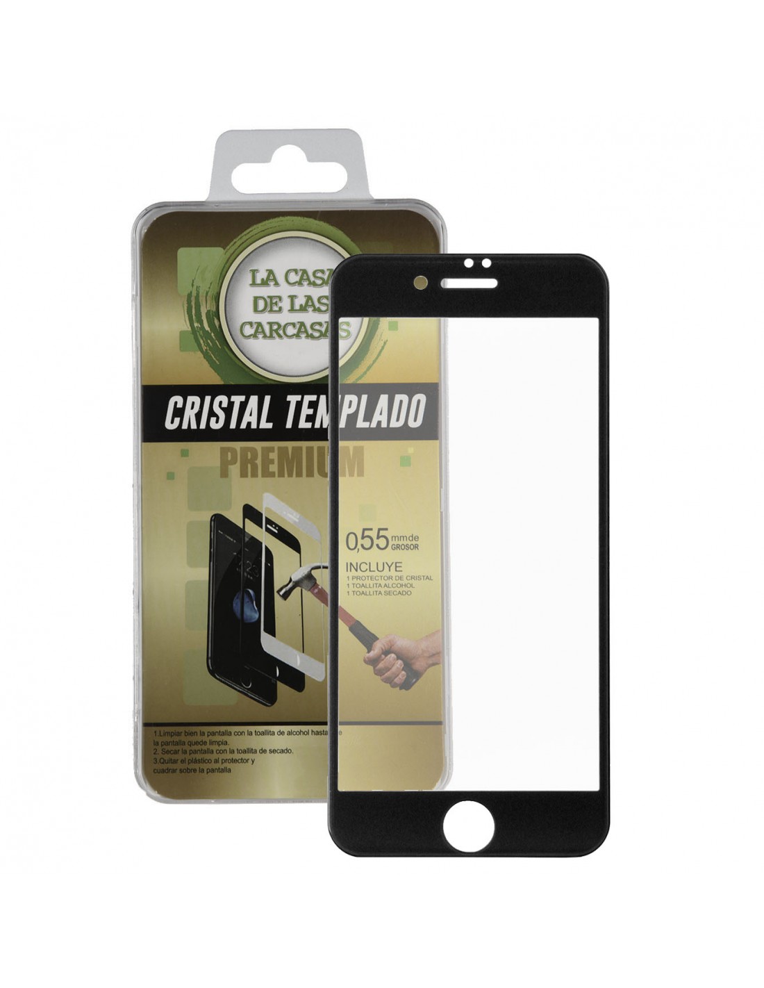 Protector Pantalla iPhone 8 Plus Olixar Cristal Templado Curvo - Negro