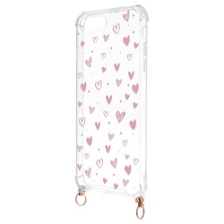 Funda Silicona Colgante Corazones para iPhone 7 Plus