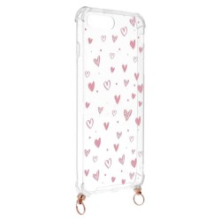 Funda Silicona Colgante Corazones para iPhone 7 Plus