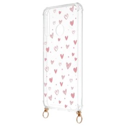 Funda Silicona Colgante Corazones para Huawei P40 Lite E