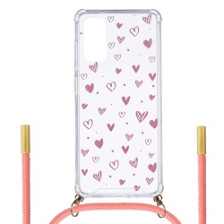 Funda Silicona Colgante Corazones para Samsung Galaxy S20