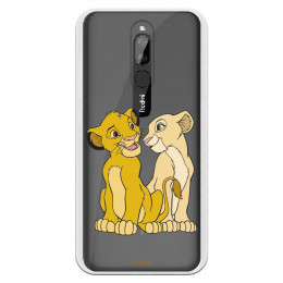 Funda para Xiaomi Redmi 8 Oficial de Disney Simba y Nala Silueta - El Rey León