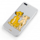 Carcasa para Xiaomi Mi 9 Lite Oficial de Disney Simba y Nala Silueta - El Rey León