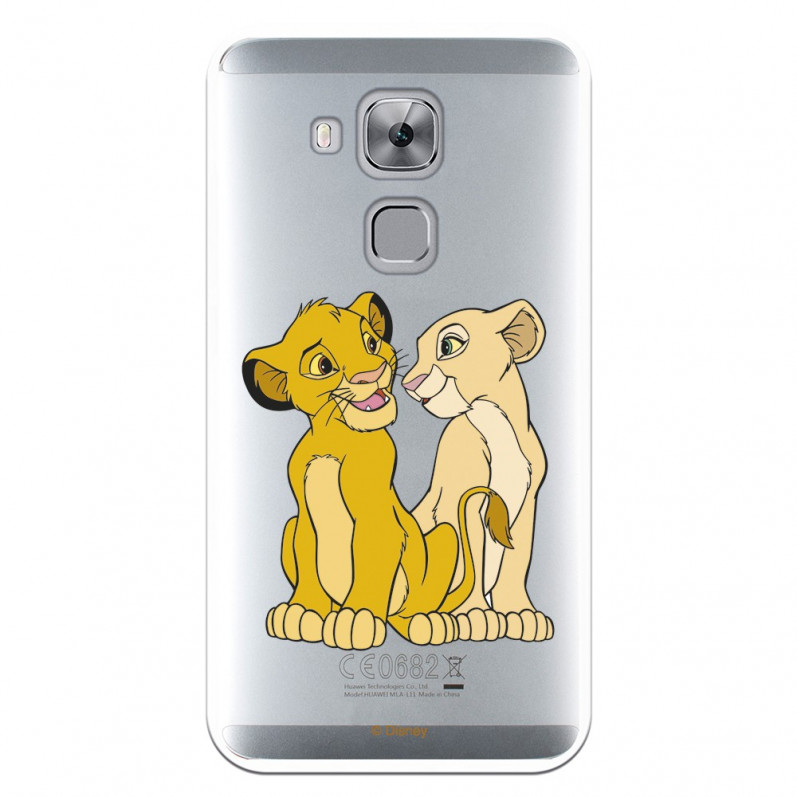 Funda para Huawei Nova Plus Oficial de Disney Simba y Nala Silueta - El Rey León