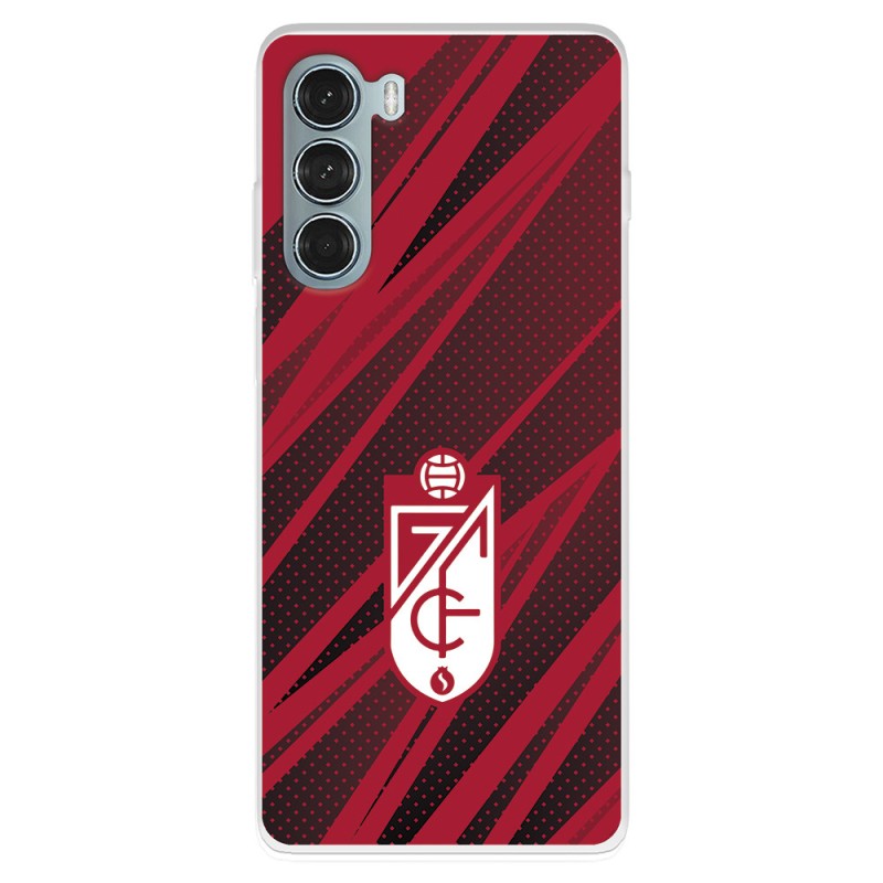 Funda para Motorola Moto G200 5G del Escudo - Líneas Rojas y Negras  - Licencia Oficial Granada CF