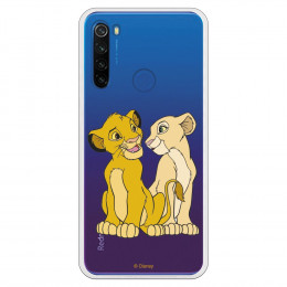 Funda para Xiaomi Redmi Note 8T Oficial de Disney Simba y Nala Silueta - El Rey León