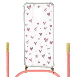 Funda Silicona Colgante Corazones para Xiaomi Redmi Note 9S