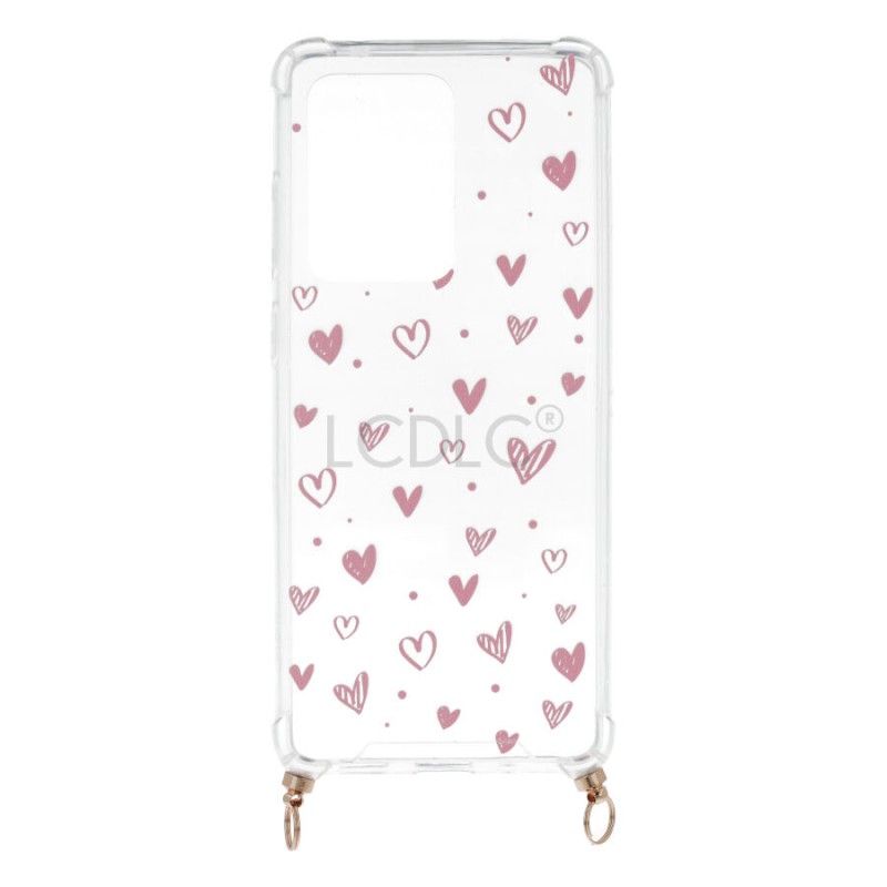 Funda Silicona Colgante Corazones para Samsung Galaxy S20 Ultra