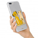 Carcasa para Samsung Galaxy A51 Oficial de Disney Simba y Nala Silueta - El Rey León