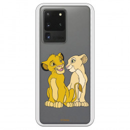 Funda para Samsung Galaxy S20 Ultra Oficial de Disney Simba y Nala Silueta - El Rey León