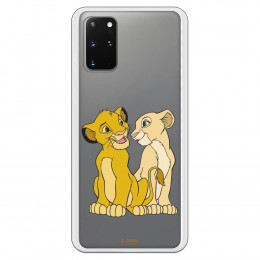 Funda para Samsung Galaxy S20 Plus Oficial de Disney Simba y Nala Silueta - El Rey León