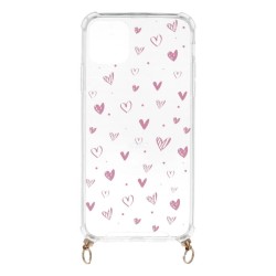 Funda Silicona Colgante Corazones para iPhone 11