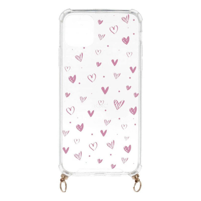 Funda Silicona Colgante Corazones para iPhone 11