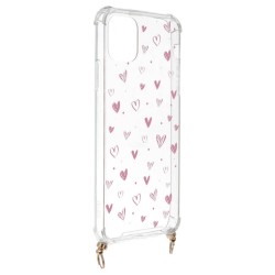 Funda Silicona Colgante Corazones para iPhone 11