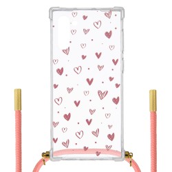 Funda Silicona Colgante Corazones para Samsung Galaxy Note10