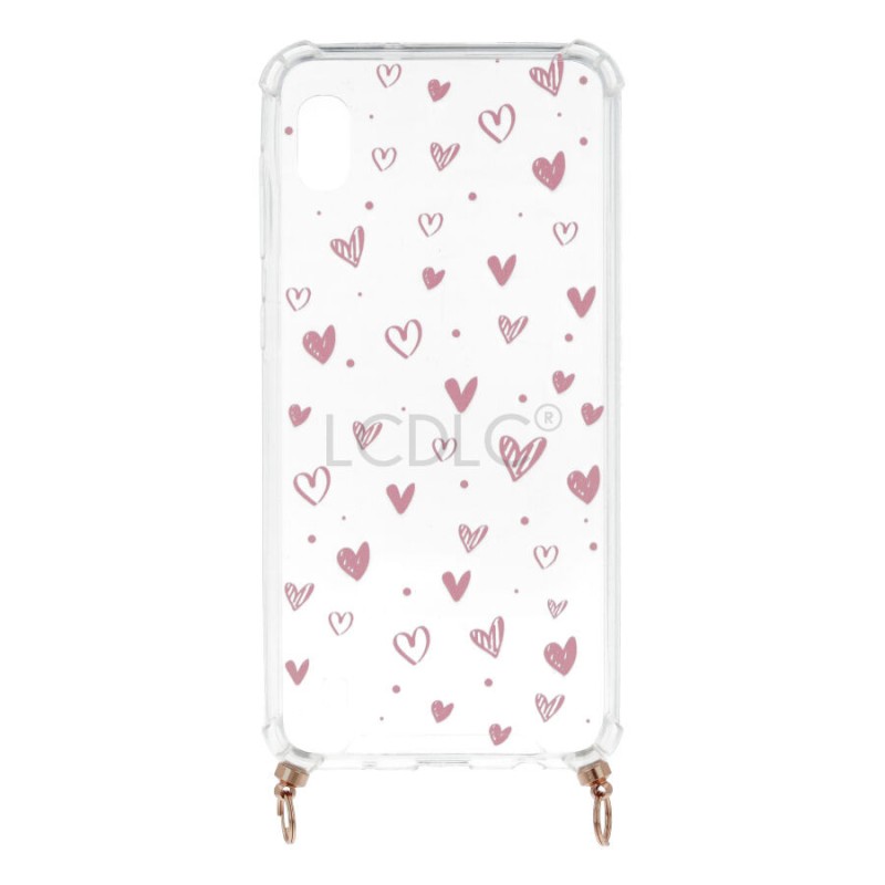 Funda Silicona Colgante Corazones para Samsung Galaxy A10