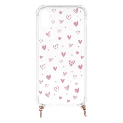 Funda Silicona Colgante Corazones para iPhone XS Max