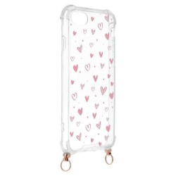 Funda Silicona Colgante Corazones para iPhone 8