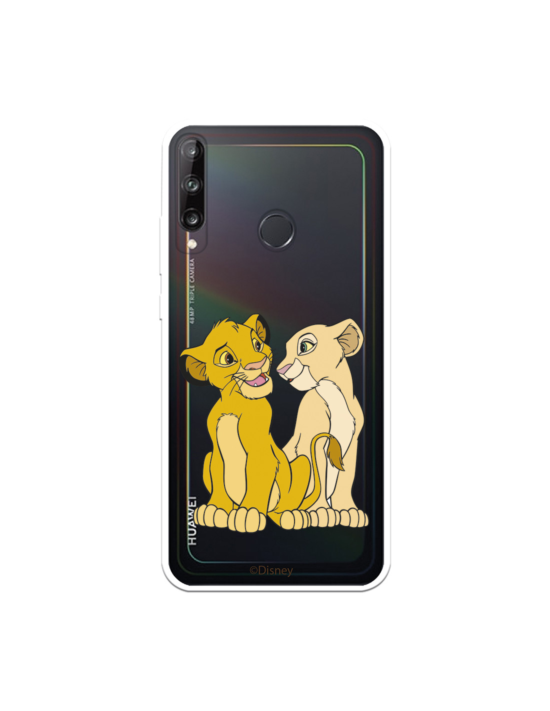 Funda para Huawei P40 Lite E Oficial de Disney Simba y Nala Silueta - El  Rey León