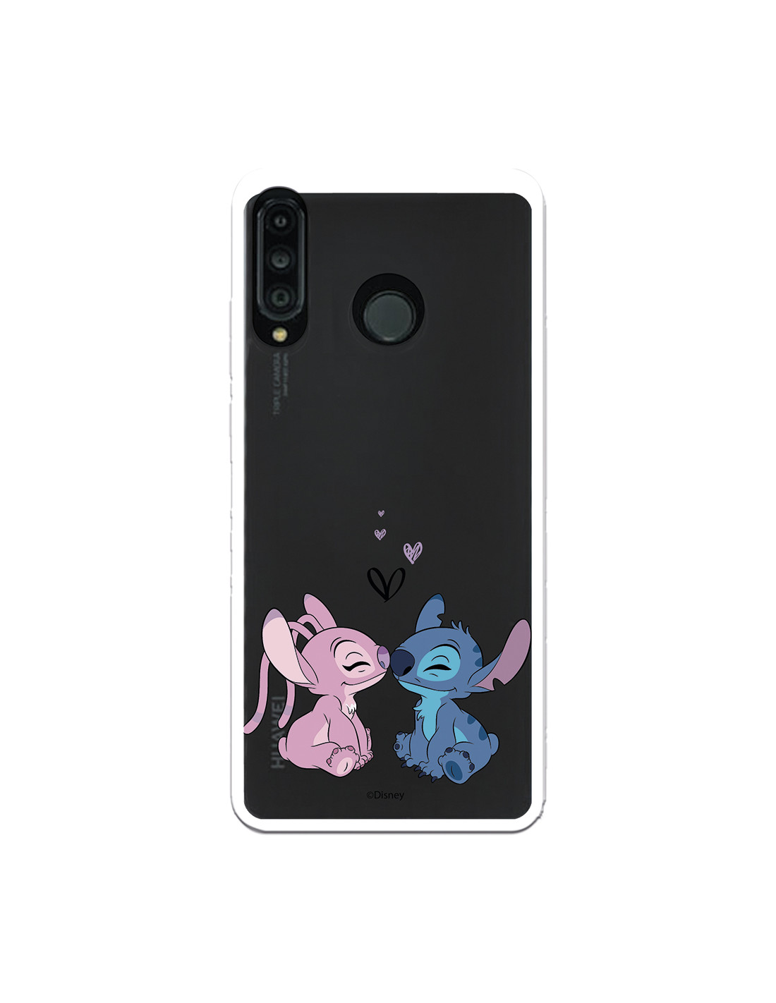 Funda para Huawei P30 Lite Oficial de Disney Angel & Stitch Beso