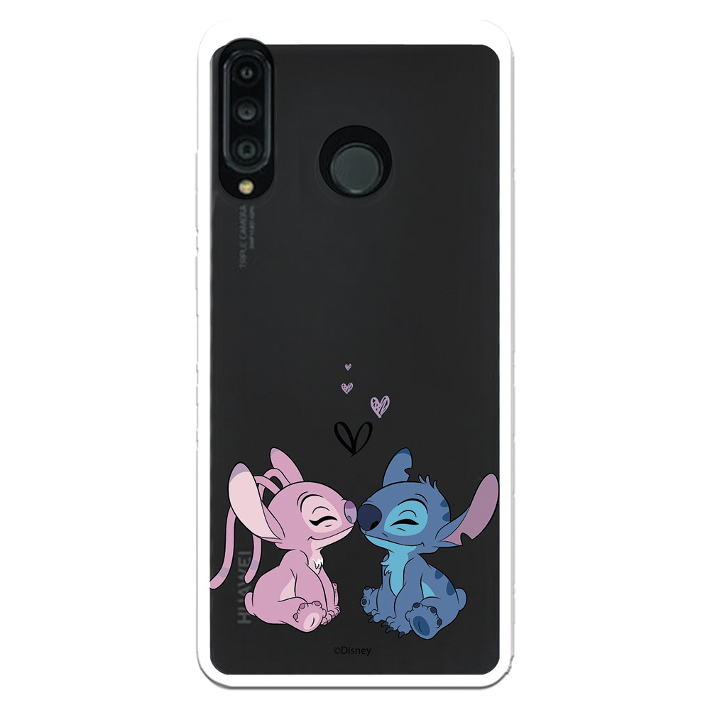 Funda para Huawei P30 Lite Oficial de Disney Angel & Stitch Beso