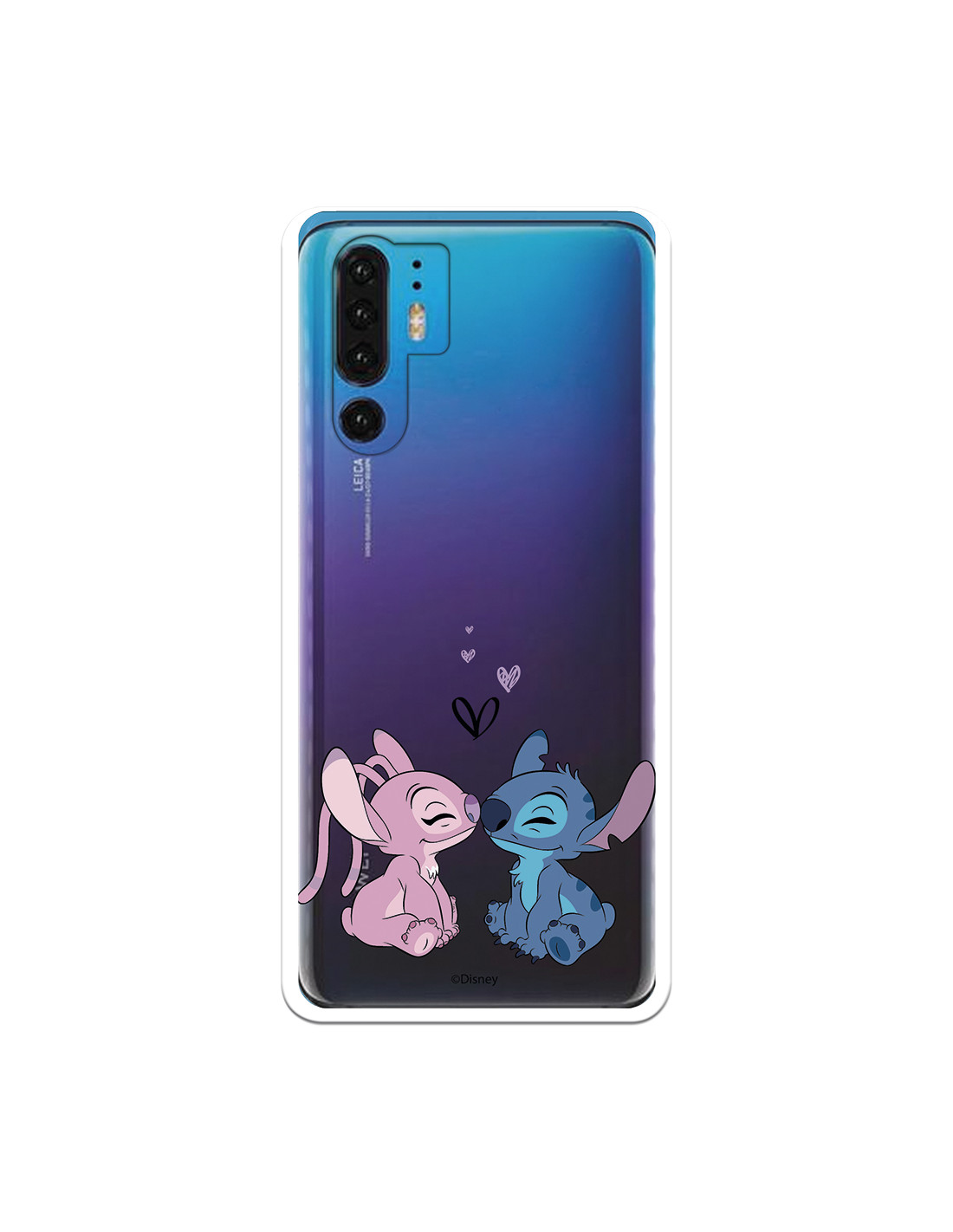 Funda para Huawei P30 Pro Oficial de Disney Angel & Stitch Beso