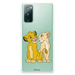 Funda para Samsung Galaxy S20 FE Oficial de Disney Simba y Nala Silueta - El Rey León