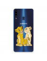 Funda para Samsung Galaxy A20S Oficial de Disney Simba y Nala Silueta - El Rey León